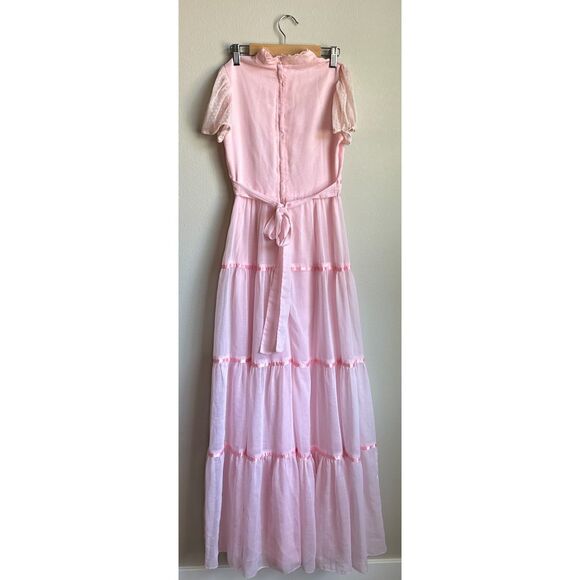 Vintage 1970's Candi Jones California Women's Cut Pink Prairie Maxi Dress Size S - Picture 7 of 8